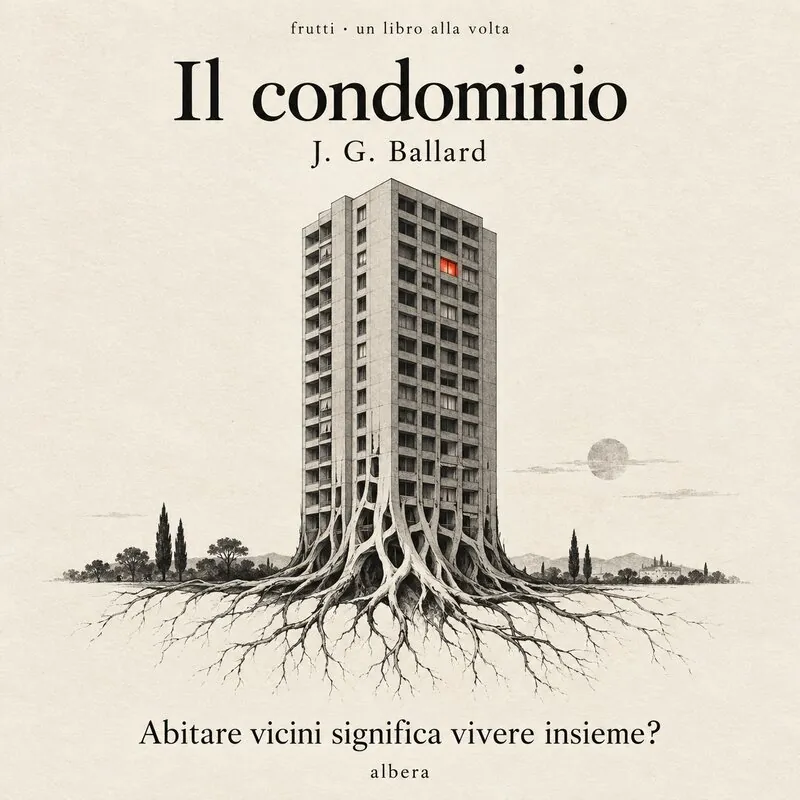 Illustrazione di Albera: un grattacielo le cui fondamenta diventano radici